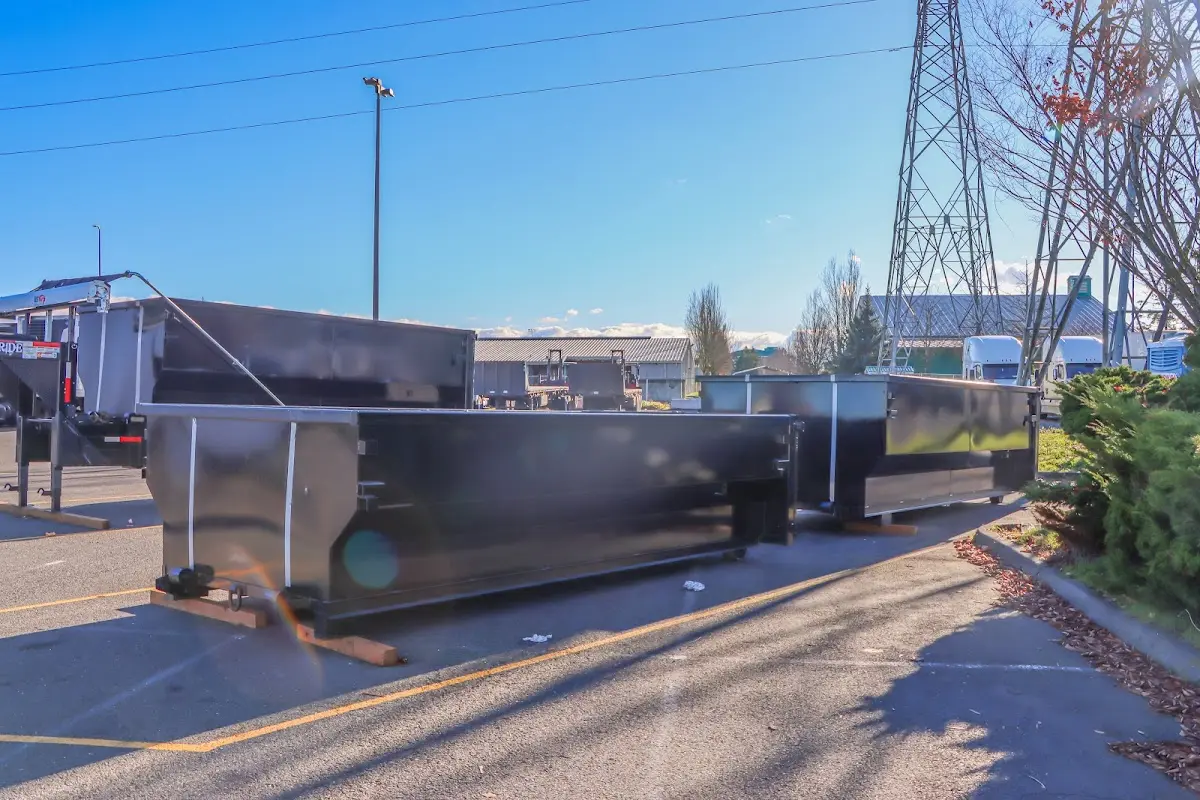Roll-off dumpster ready for waste disposal at job site for Estate Cleanout Dumpster Rental in Waukesha
